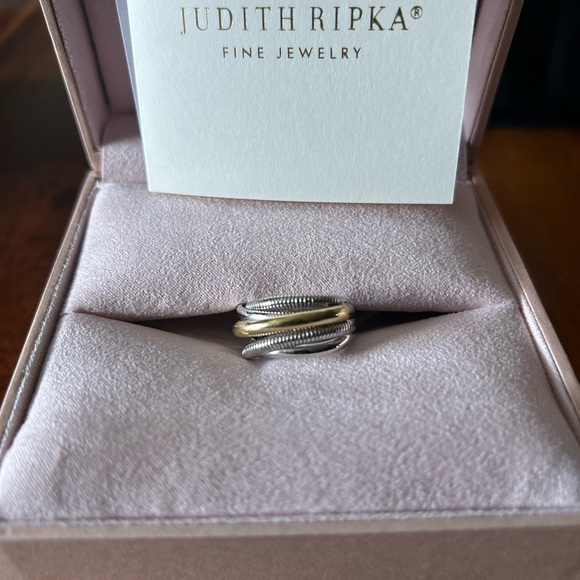 Judith Ripka - Eternity Five Band Highway Ring With 18K Gold - Size 7 - Picture 3 of 6